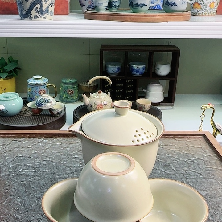 青花瓷器茶叶罐旅行套装