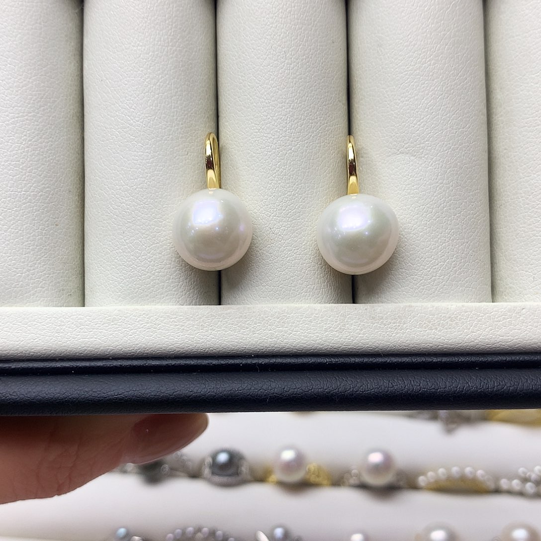 淡水珍珠耳饰银S925镶嵌
