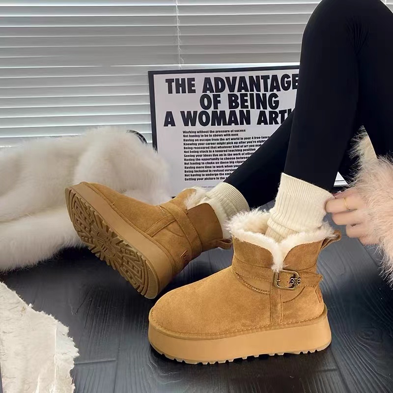 小亚推荐【实体品质】6823厚底雪地靴女冬季加绒加厚保暖短靴棉鞋女