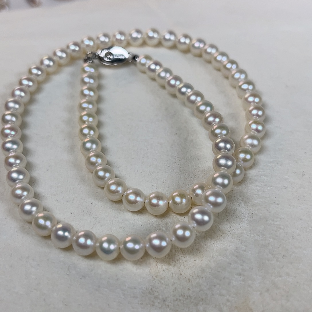 颈饰银S925镶嵌淡水珍珠