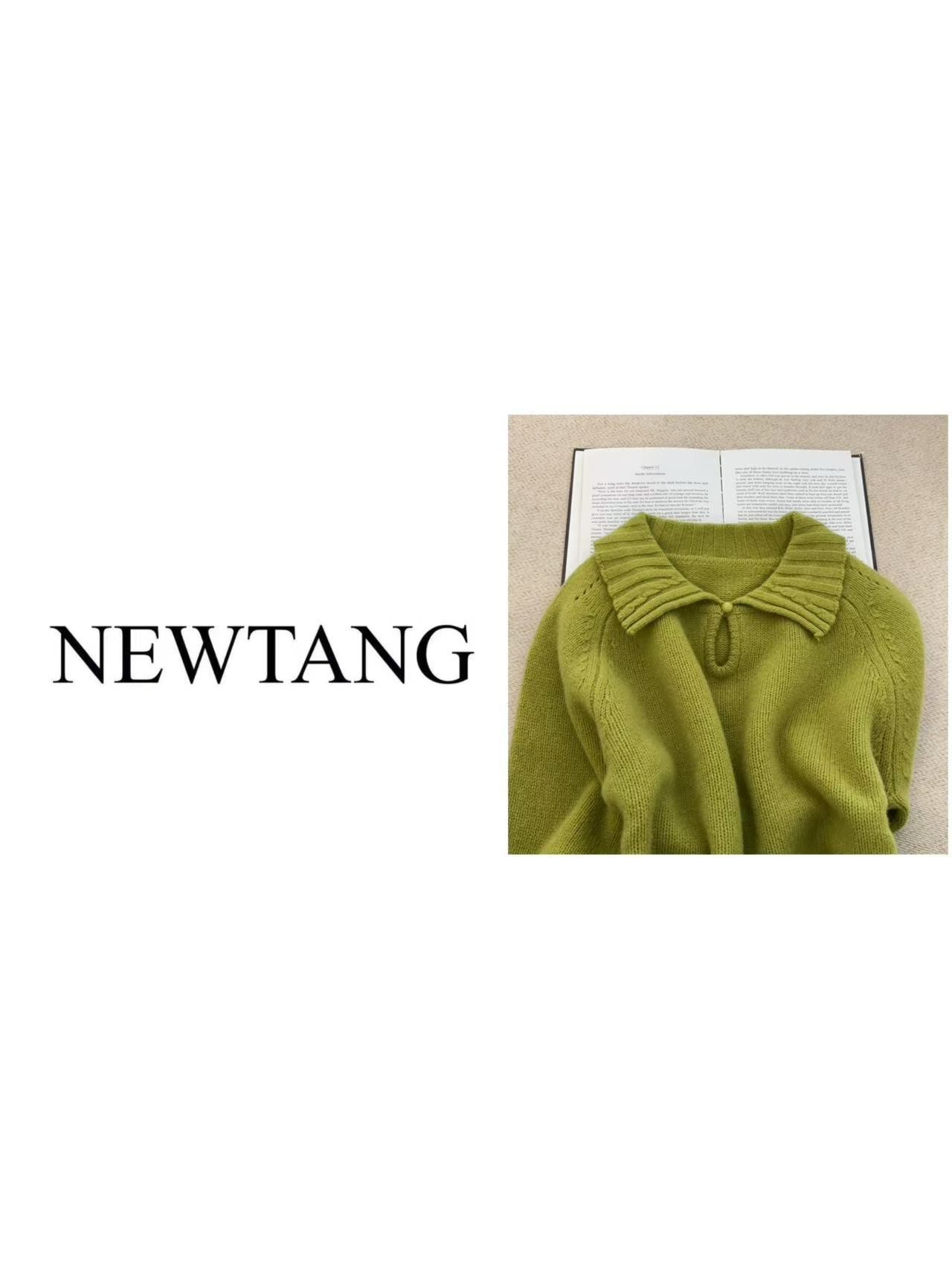 【水滴翻领】1153 100%羊毛女外穿长袖百搭上衣宽松显瘦套头上衣