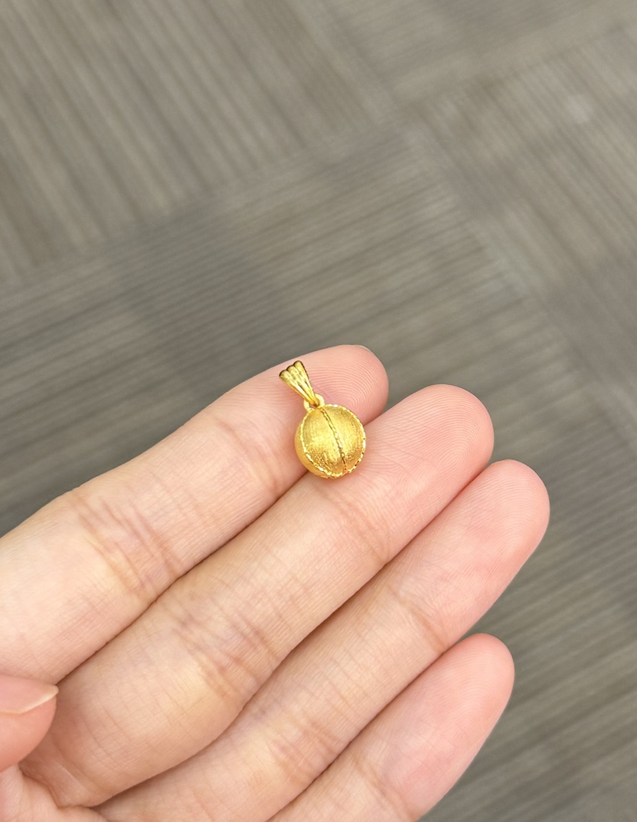 足金999 绕线小球球吊坠