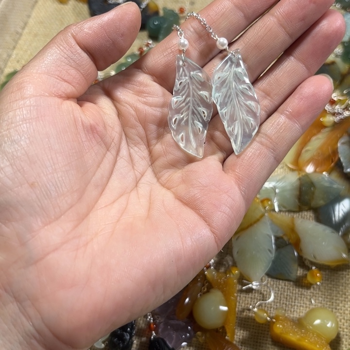 蛇纹石玉耳饰未镶嵌