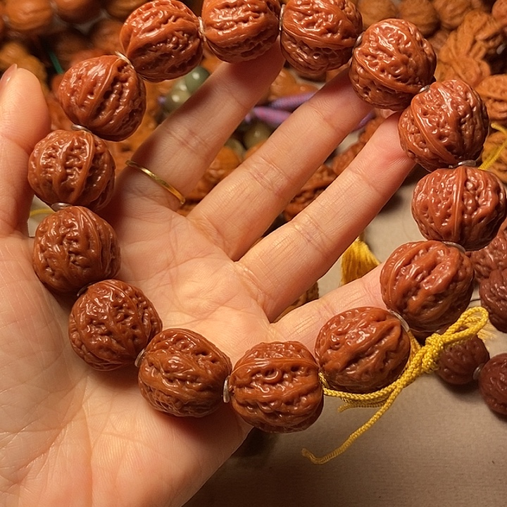 文玩核桃手串火焰八棱