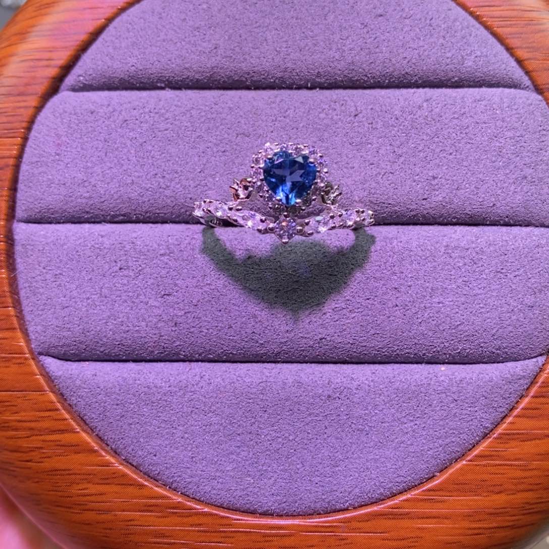 托帕石戒指银S925镶嵌