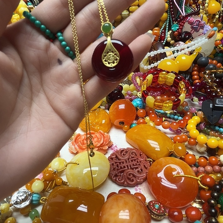 树脂制品734平安扣红