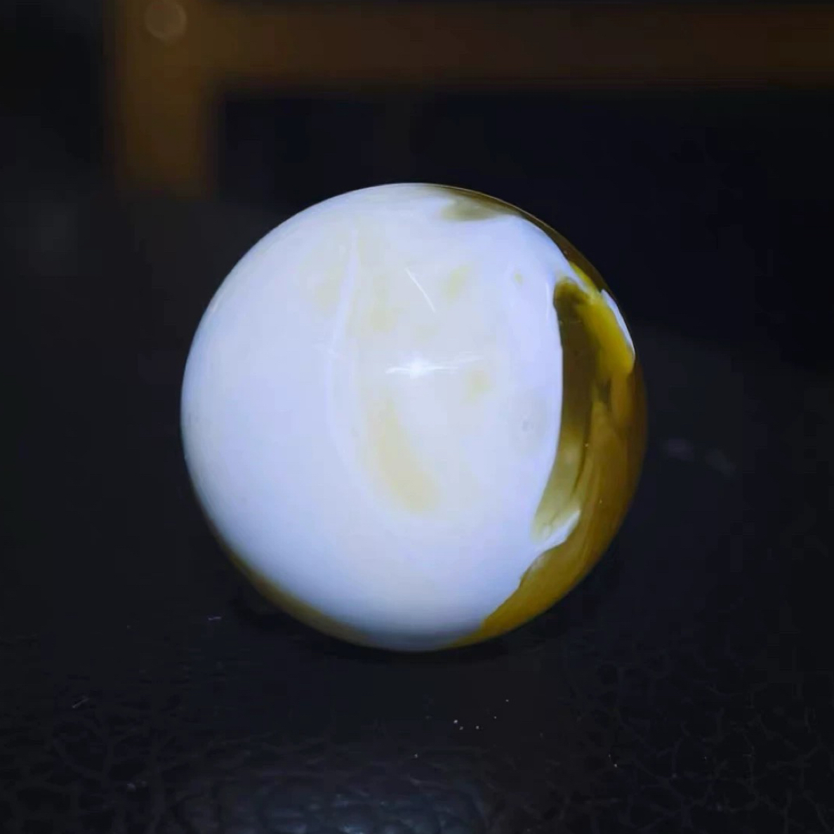22金瓷白溶洞妖花圆珠手作文玩配饰