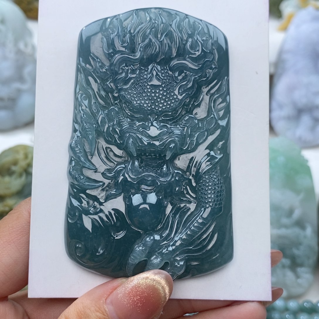 未镶嵌定制翡翠龙牌