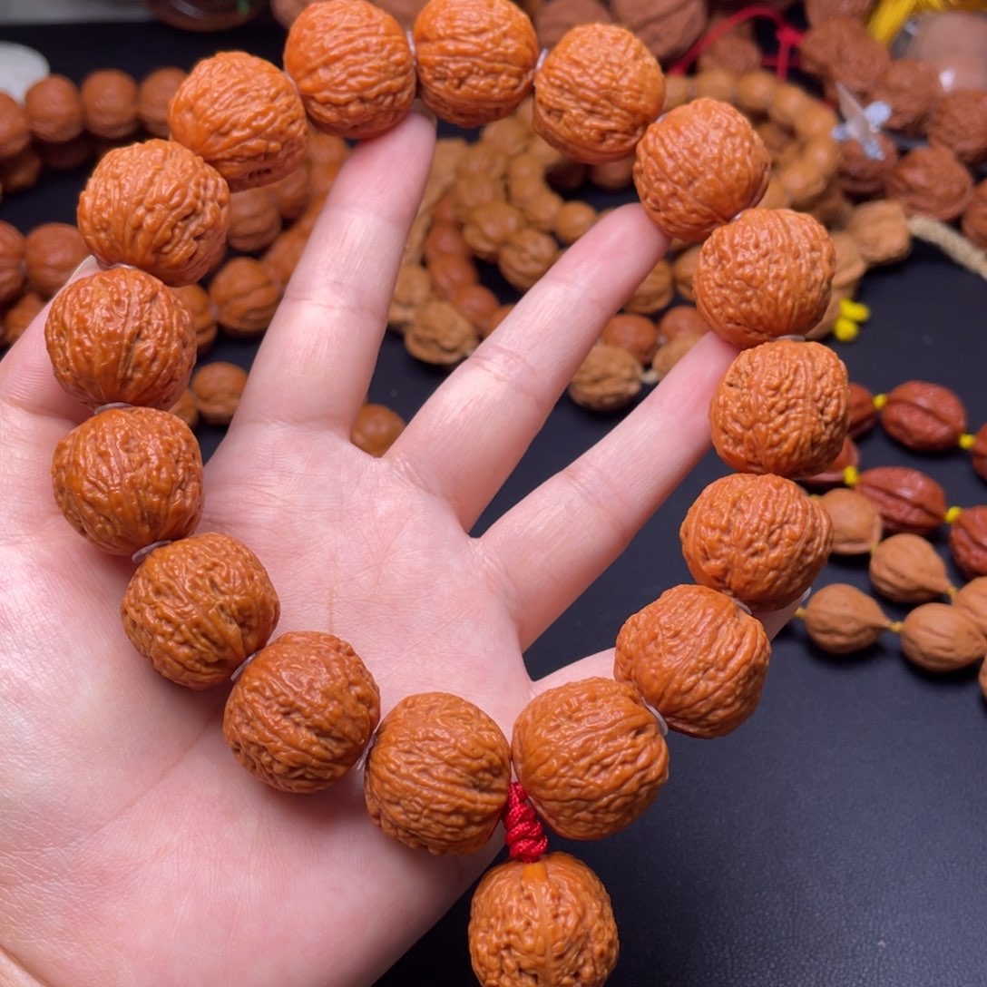 文玩核桃手串荔枝纹方蟾手持