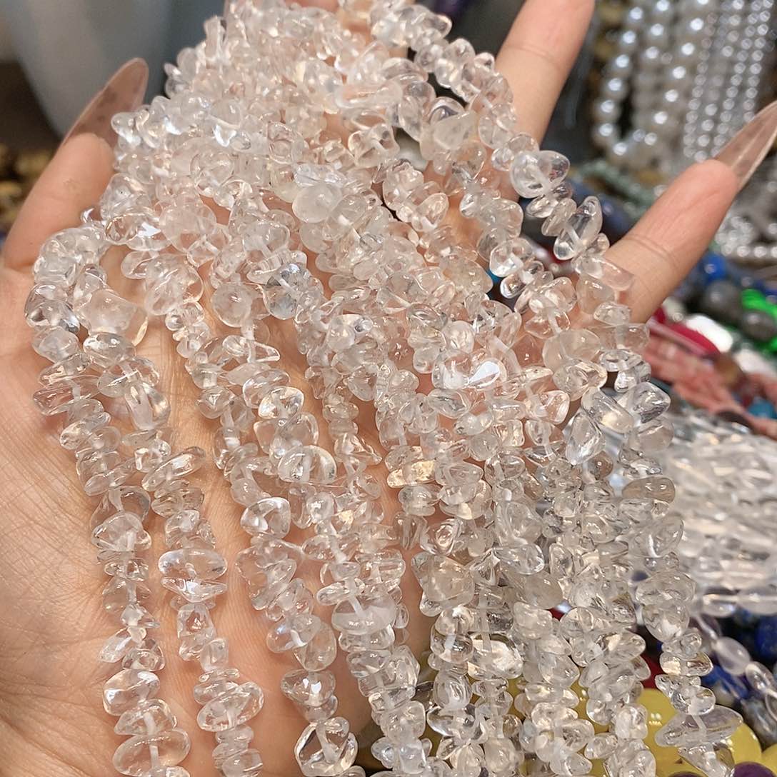 玛瑙/玉髓散珠天然A货白水晶一条绕手4圈
