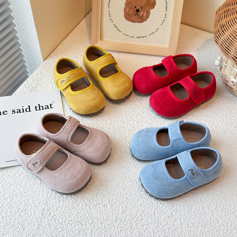 法式复古泡芙鞋2025年春季女童玛丽珍女宝宝圆头魔术贴百搭单鞋