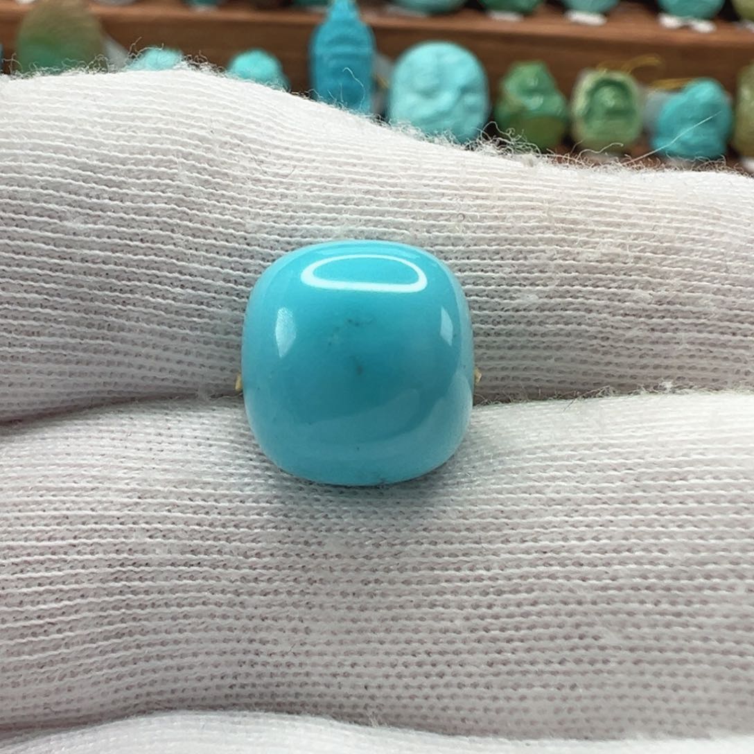 绿松石未镶嵌老型珠12mm