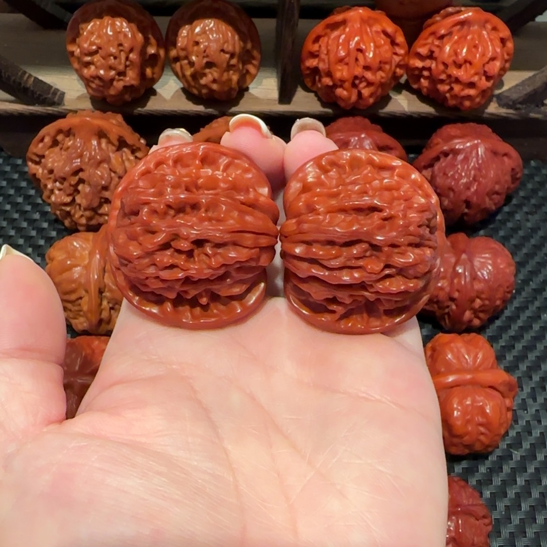 文玩核桃吊坠玉化四座楼41精品1824