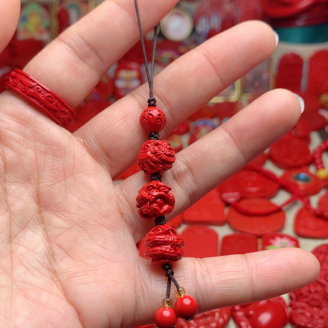 天然辰砂工艺品朱砂手机坠