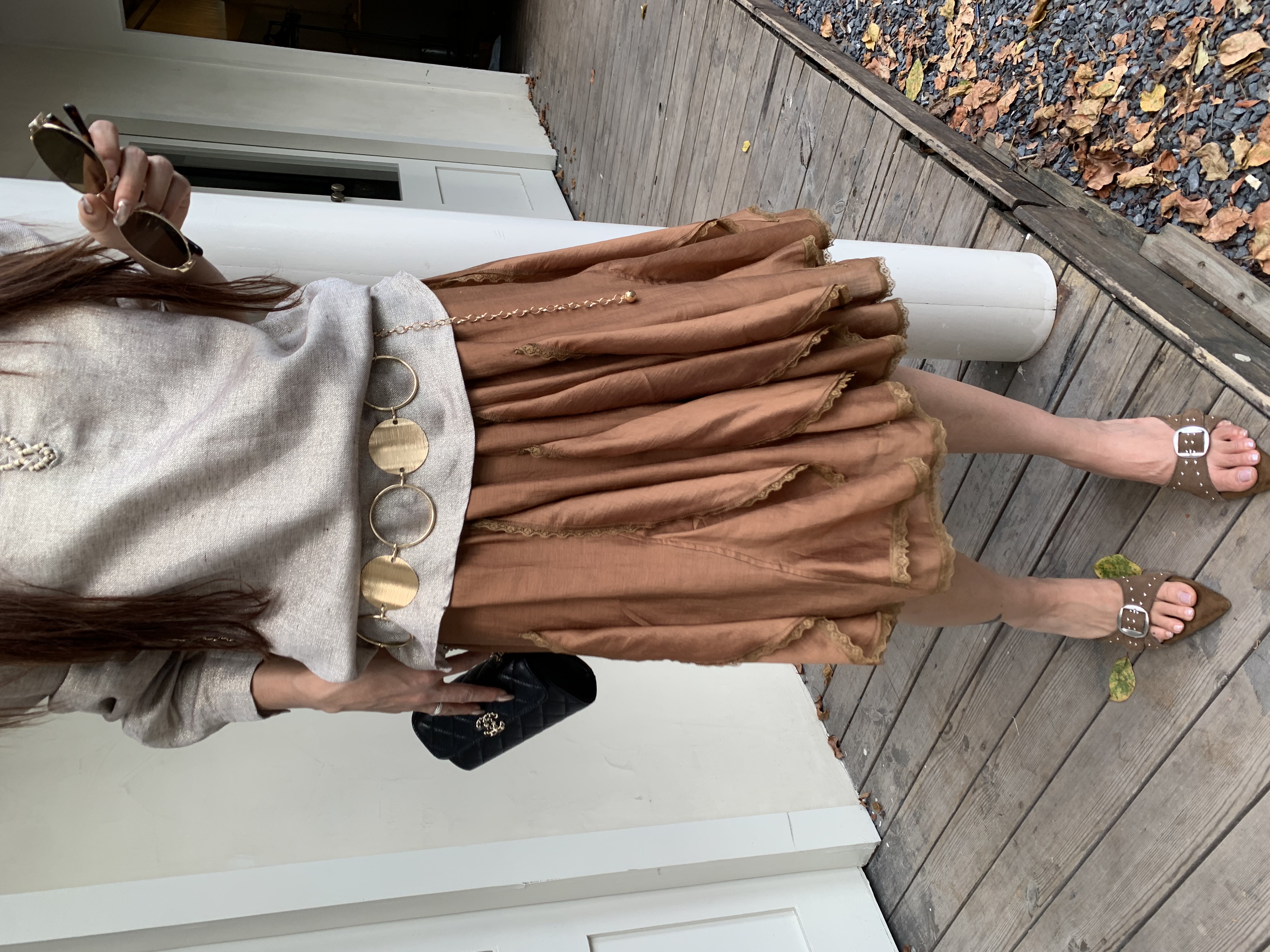 MAR 秋季新款气质不规则蕾丝花边设计感松紧腰半身裙女606229