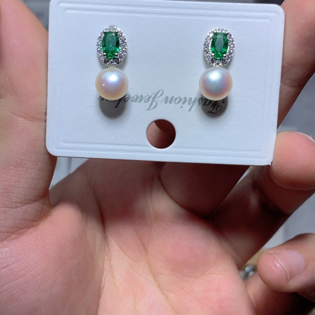 耳饰淡水珍珠银S925镶嵌