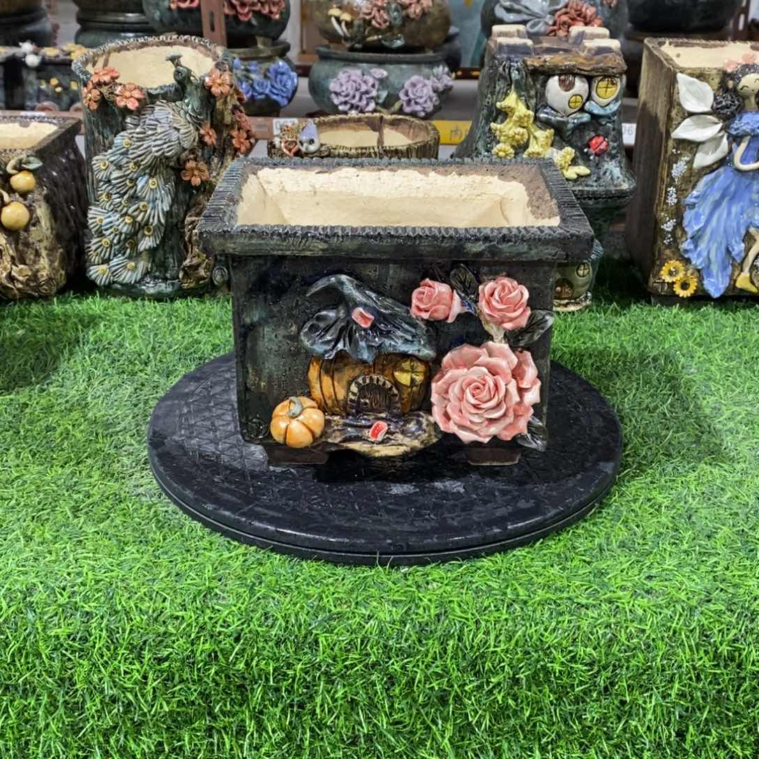 红陶青藤花器多肉花盆