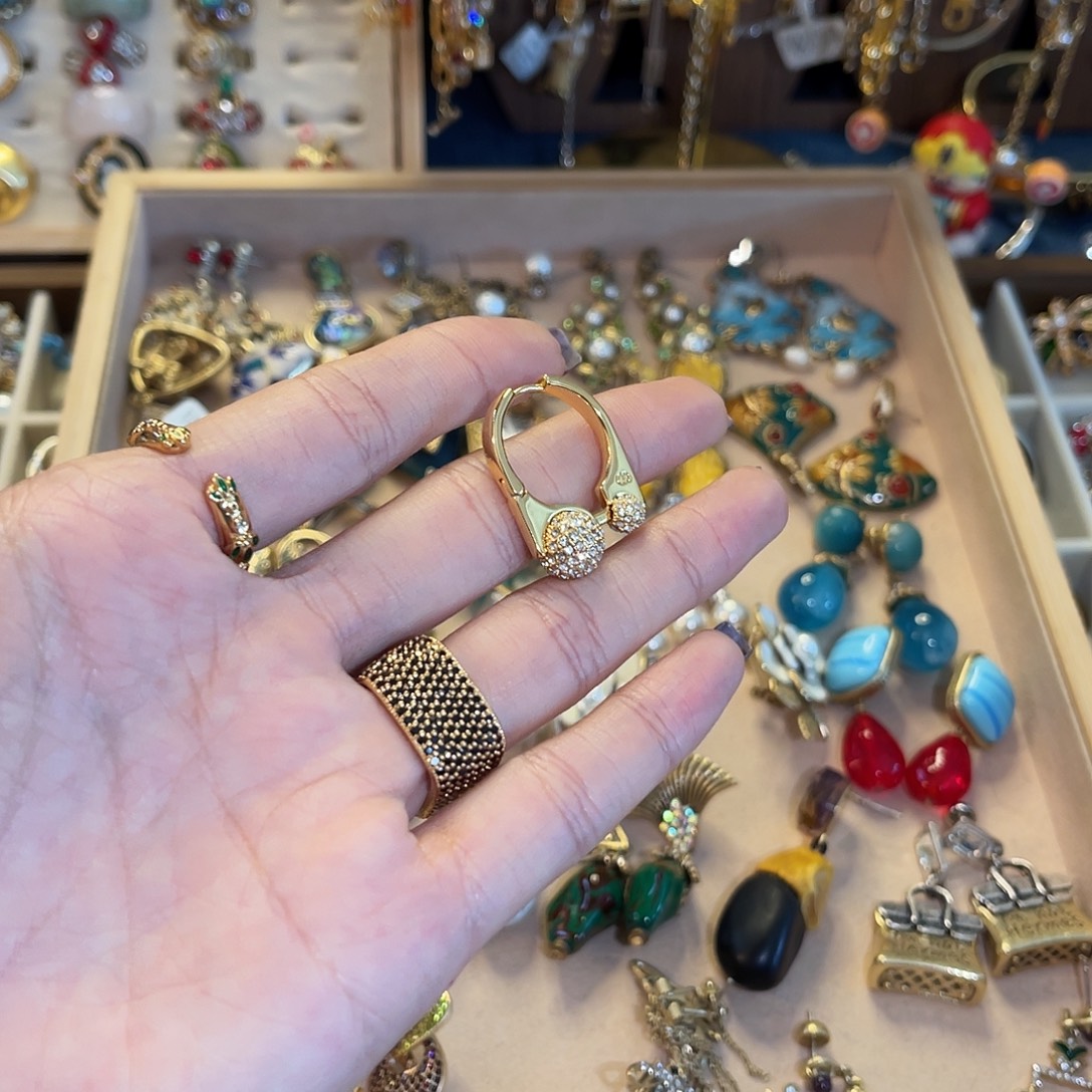 黄铜925银琉璃耳钉