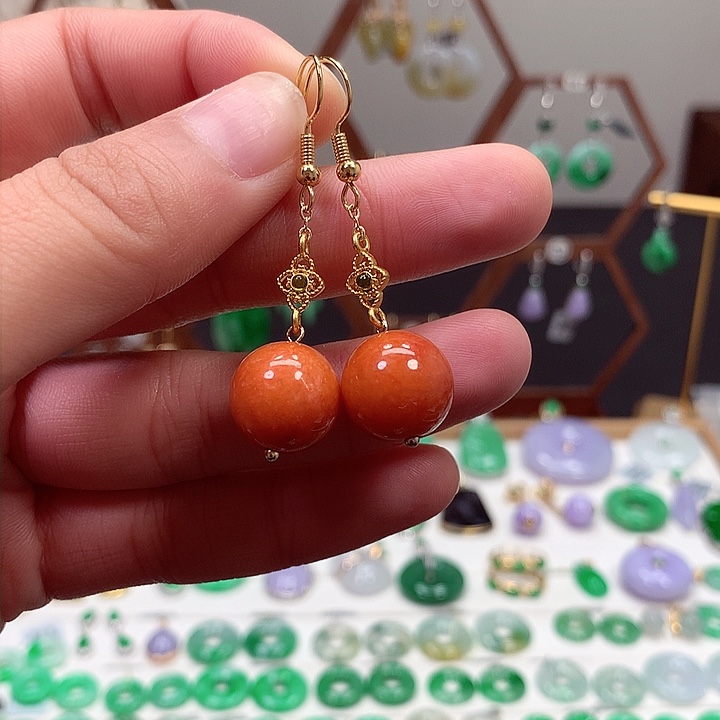 翡翠项链未镶嵌翡翠耳环