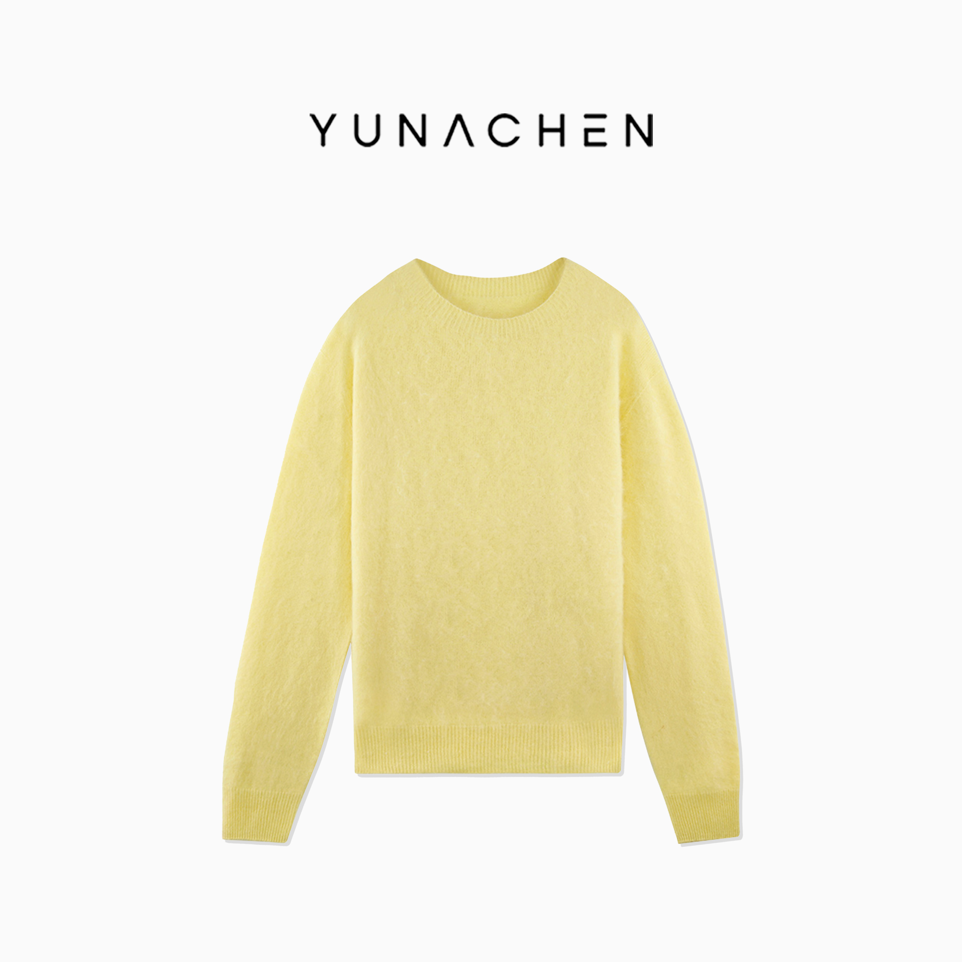 菠萝宝宝yuna【灯泡羊毛】圆领羊毛羊绒拉绒桑蚕丝套头针织衫YK11