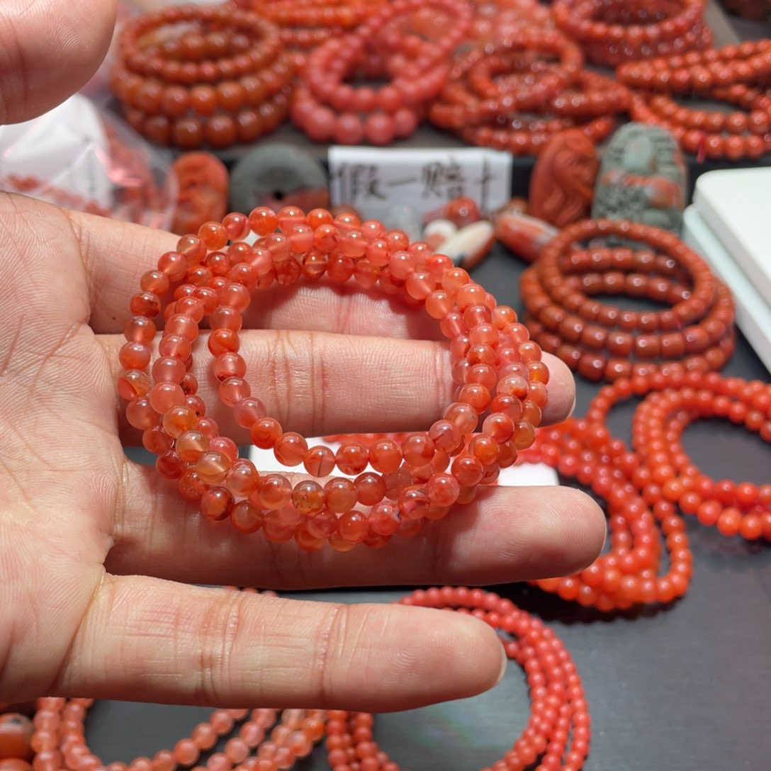 南红玛瑙手链未镶嵌