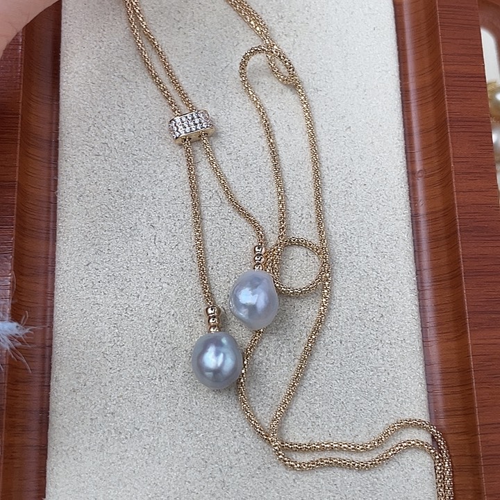 颈饰银S925镶嵌海水珍珠