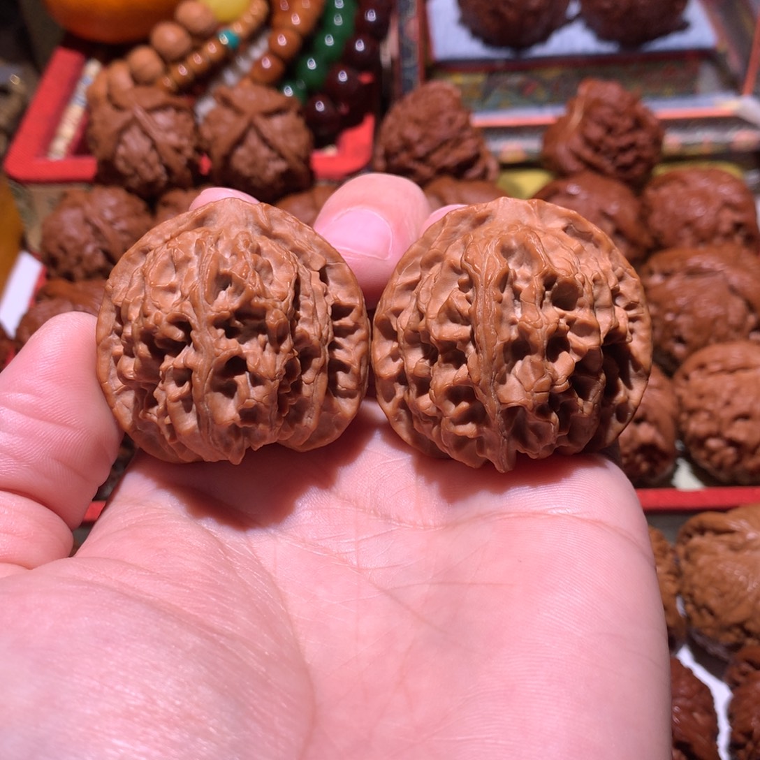 文玩核桃把件43尺全品苹果园狮子头文玩核桃