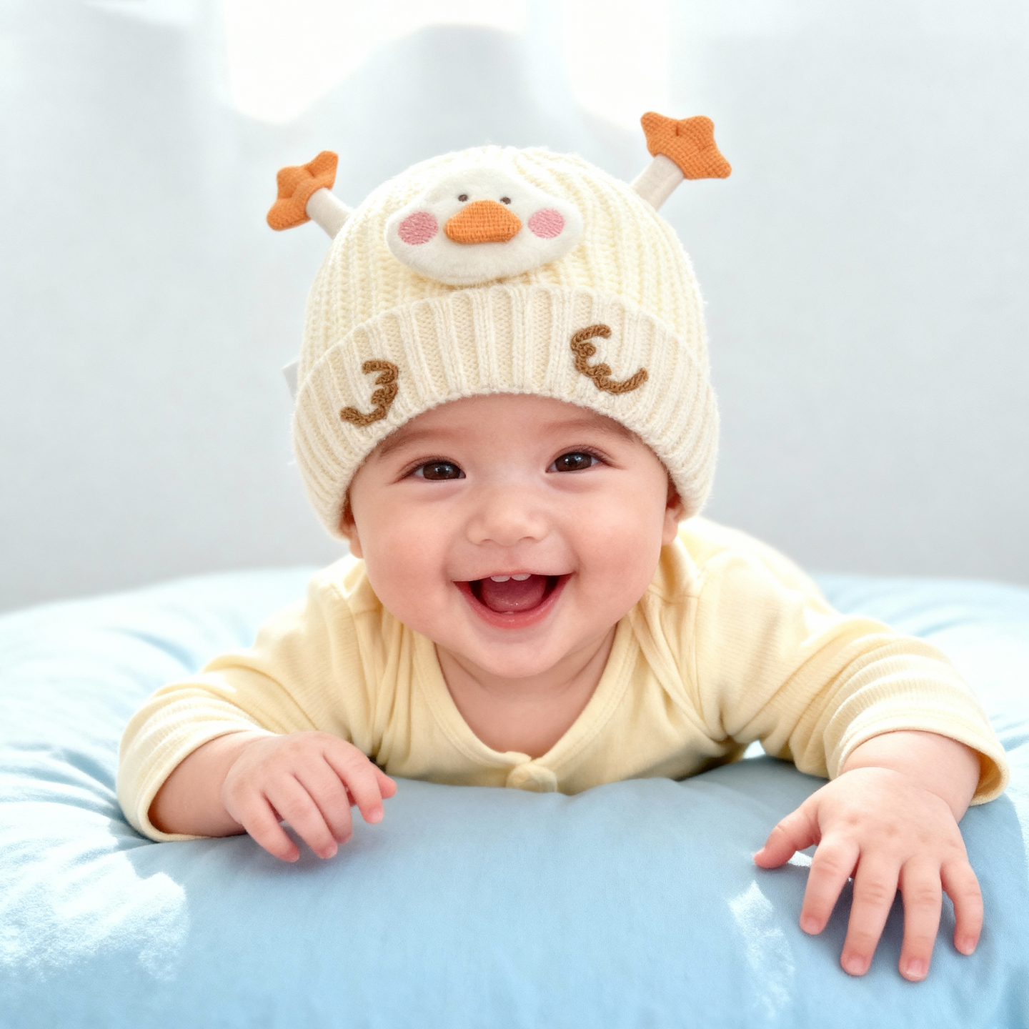 XINGDUOXIONG/星朵熊婴儿帽子秋冬季宝宝毛线帽针织帽婴幼儿男冬