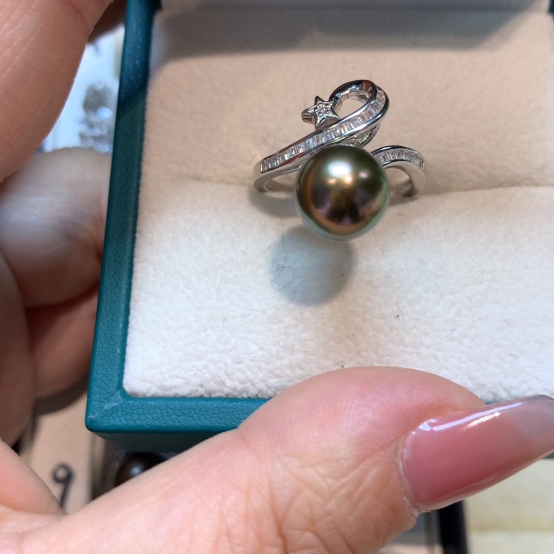 海水珍珠戒指银S925镶嵌