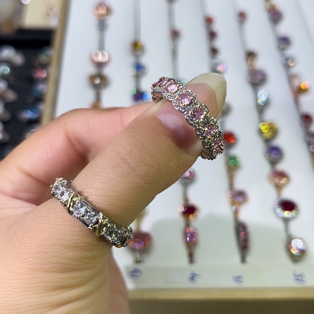 莫桑石非金属粉钻排戒-12