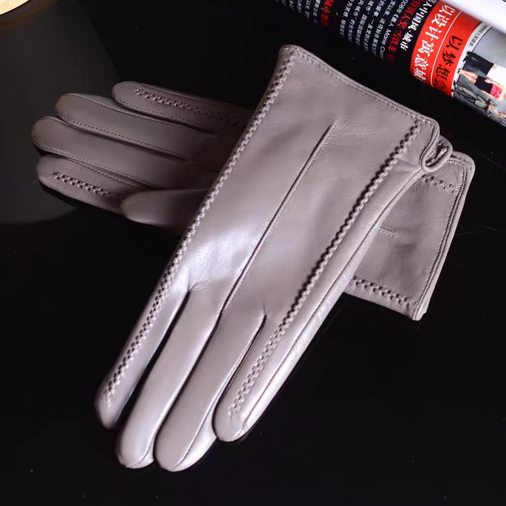 女士皮手套加绒款