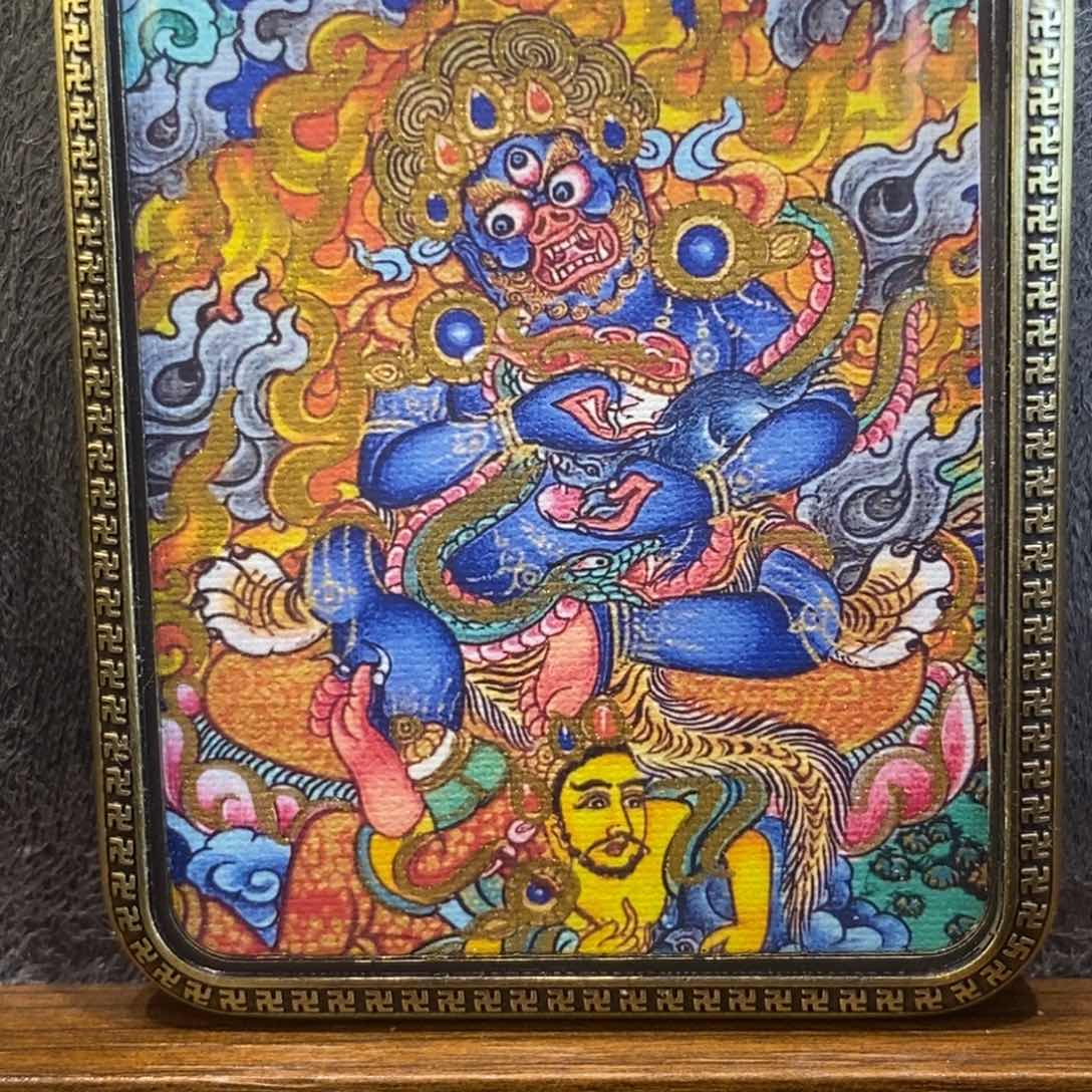 吊坠黑姥爷脖挂手绘唐卡