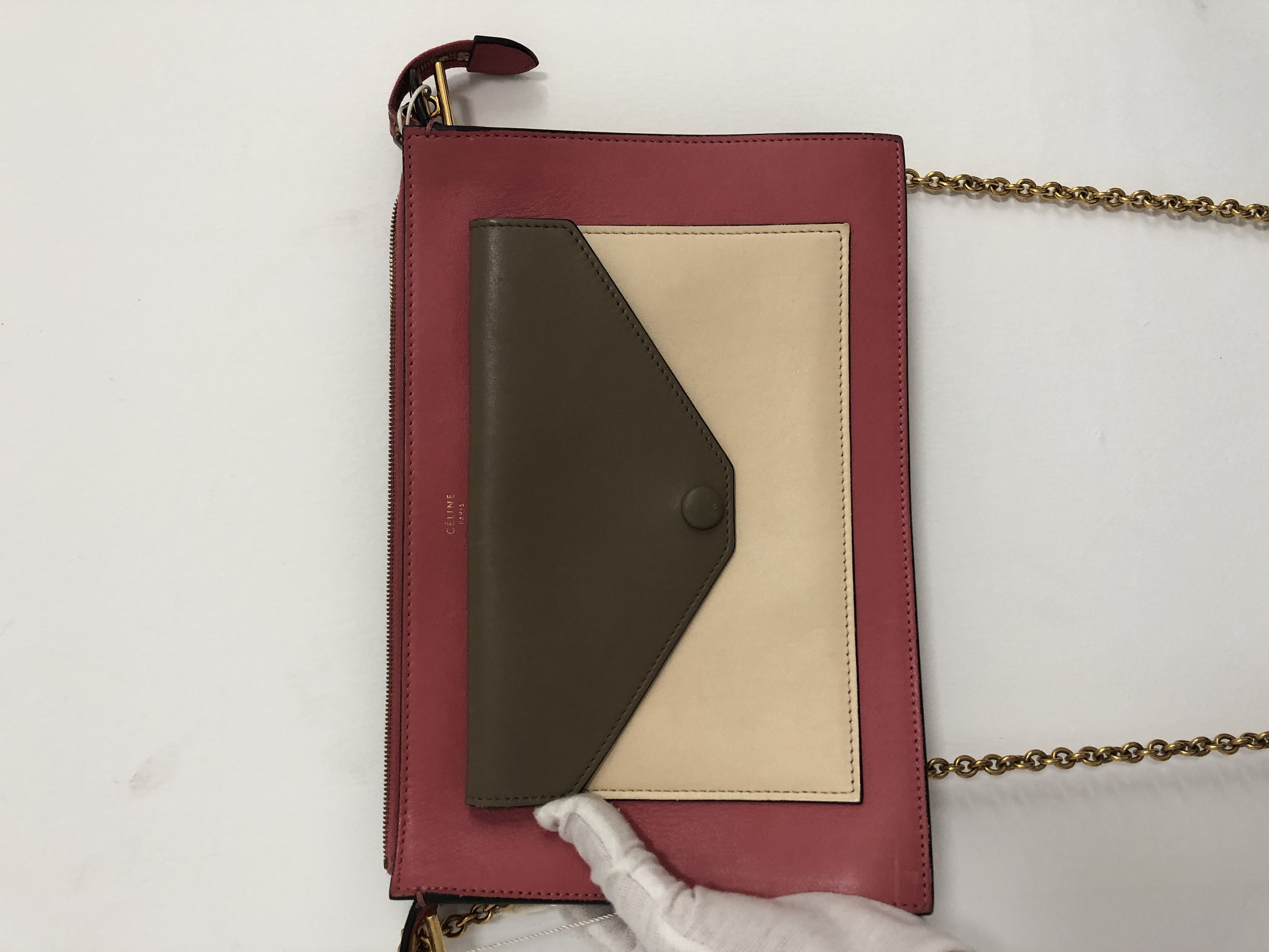 99新 Celine/思琳 粉信封包/女士包/时尚/友奢