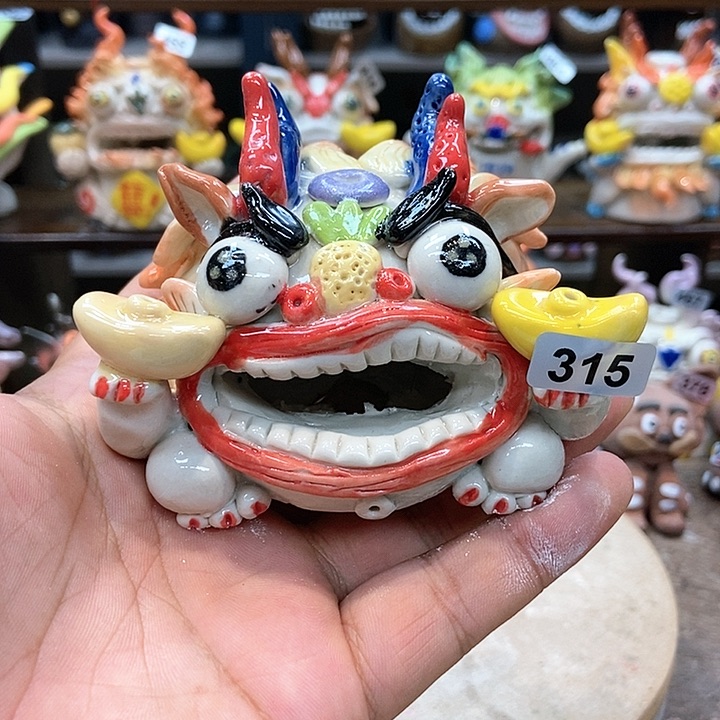 摆件直播间手工抽象陶瓷摆件315