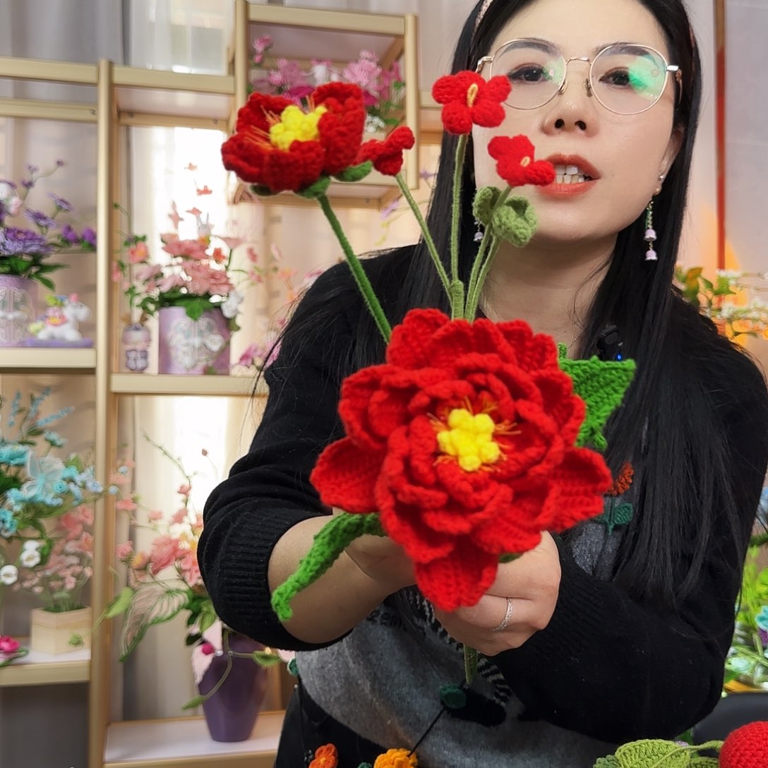 纯手工钩织钩织花束