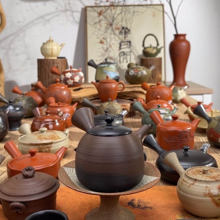 大*常滑樱山手作茶壶