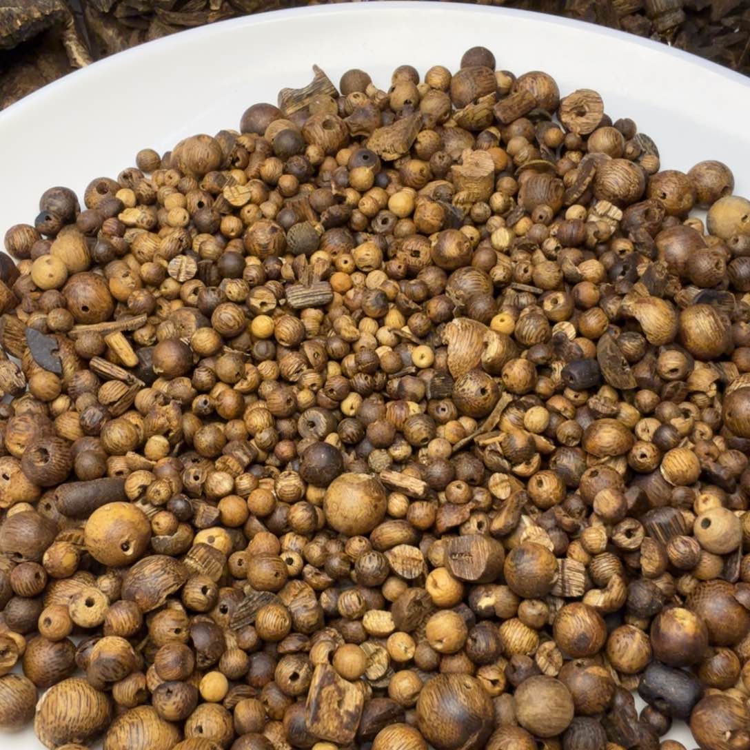 沉香沉香碎屑专*乌身原叶珠子料100g