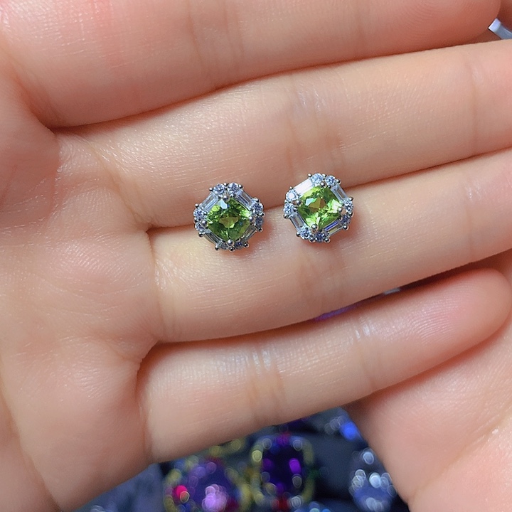 橄榄石戒指银S925镶嵌安****鱼