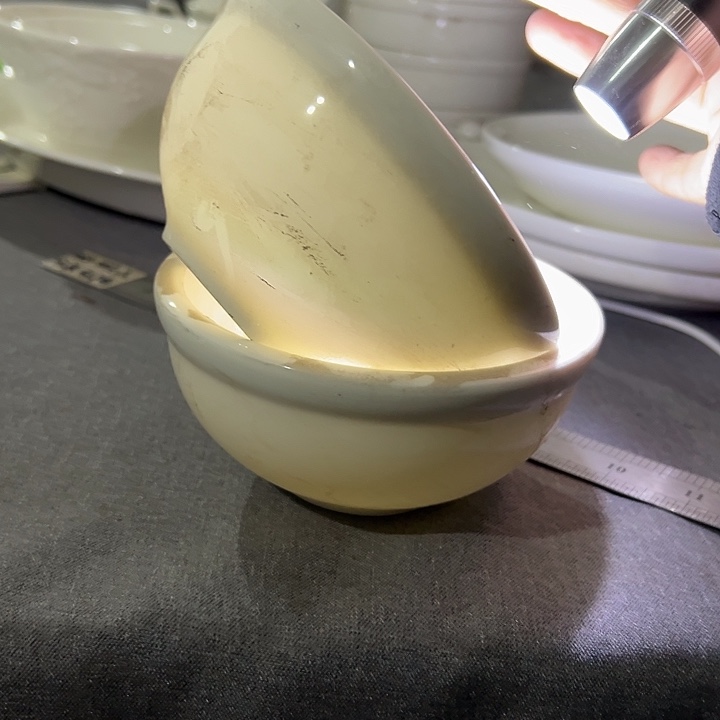 库存尾货骨瓷哥本米饭碗一对