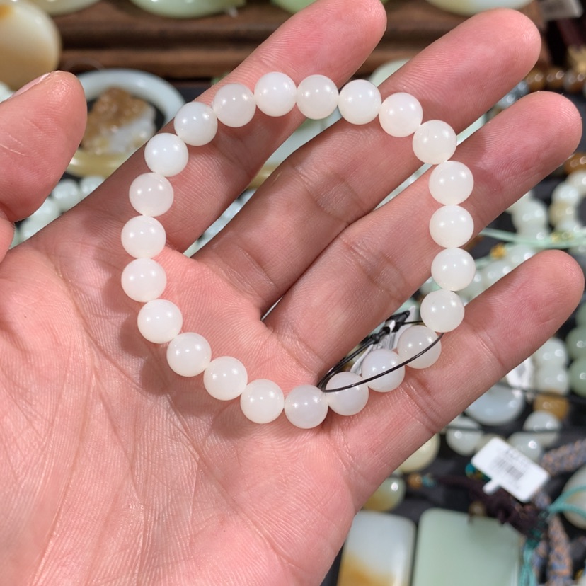 【闪购商品】和田玉手链未镶嵌新疆且末天泰矿白玉手串