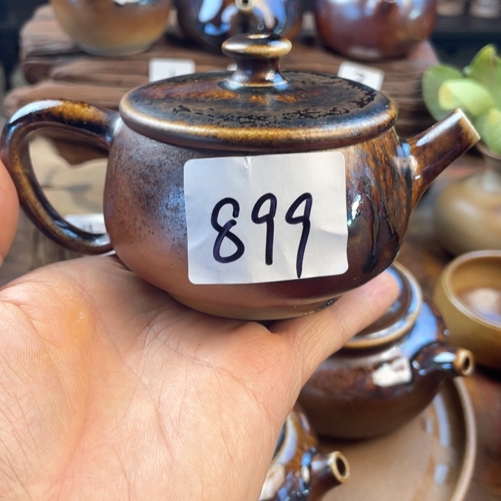 杯醉**风建水紫陶白泥柴烧壶