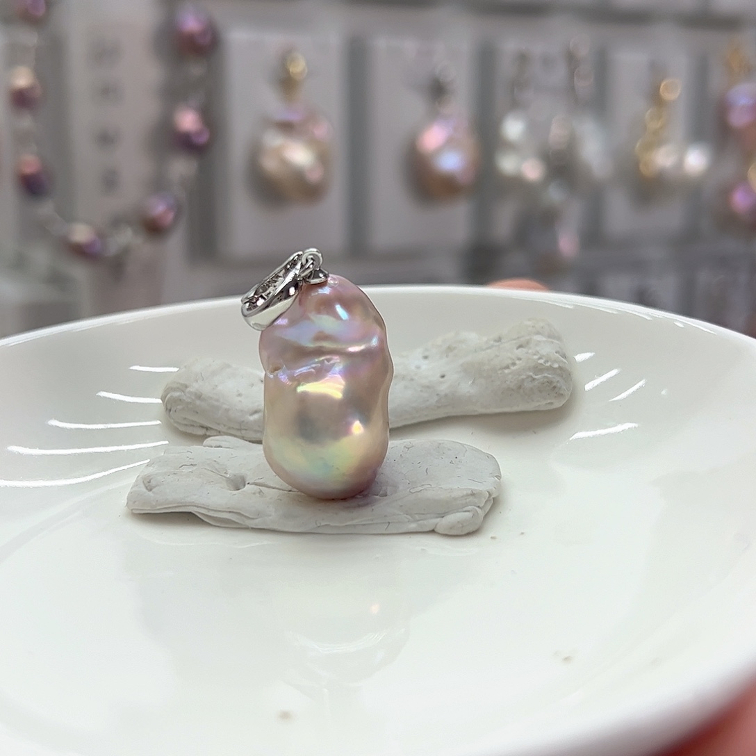 银S925镶嵌淡水珍珠耳饰