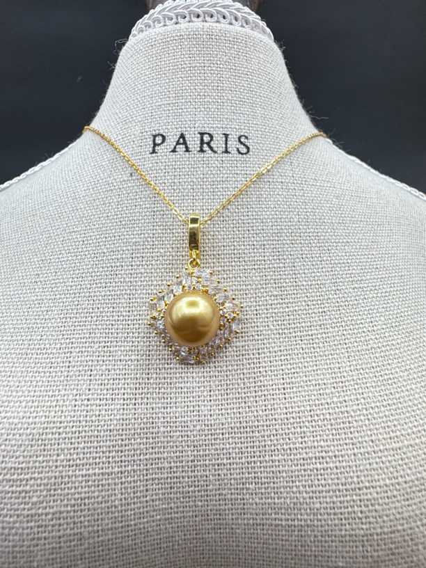 南洋金珠吊坠镶嵌奢华气质经典时尚公主金色