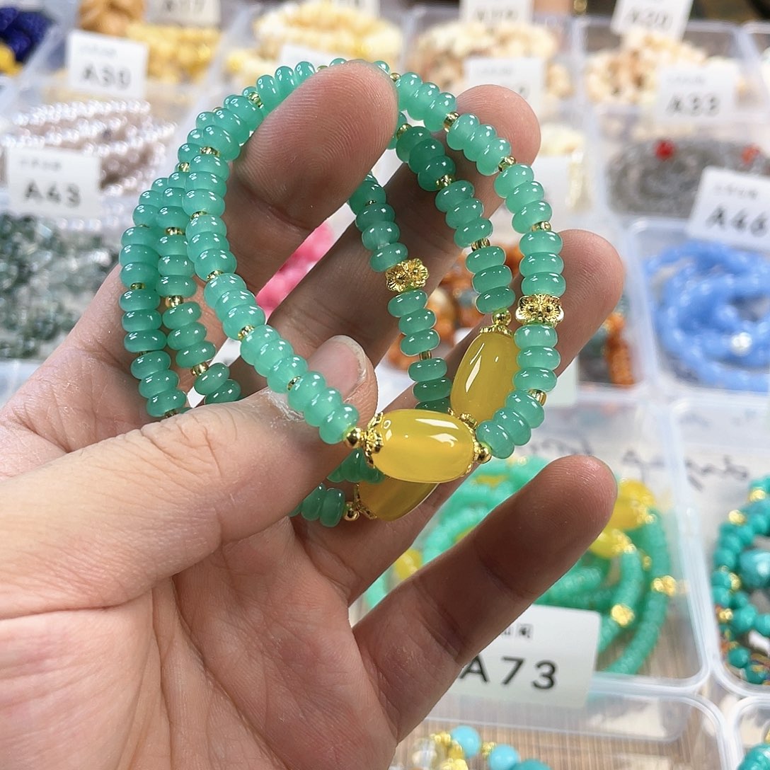 檀香木手串银S925镀金镶嵌