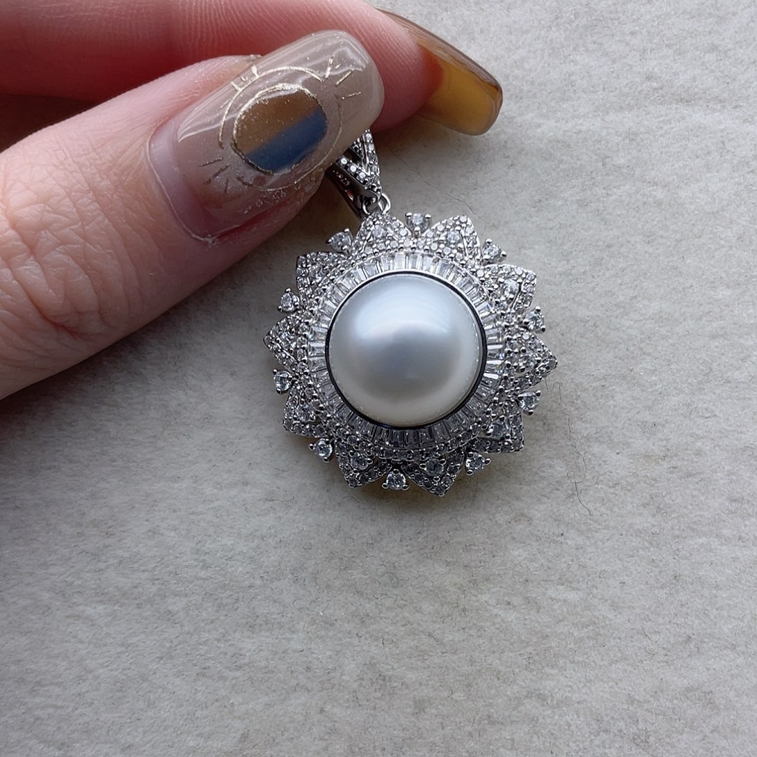 银S925镶嵌吊坠119海水珍珠
