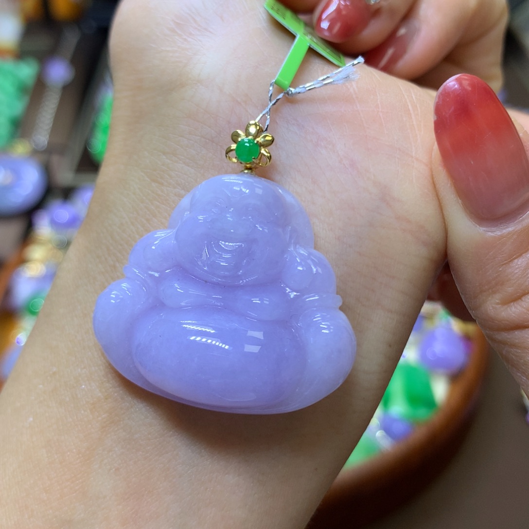 【闪购商品】翡翠颈饰18K金镶嵌会***子翡翠