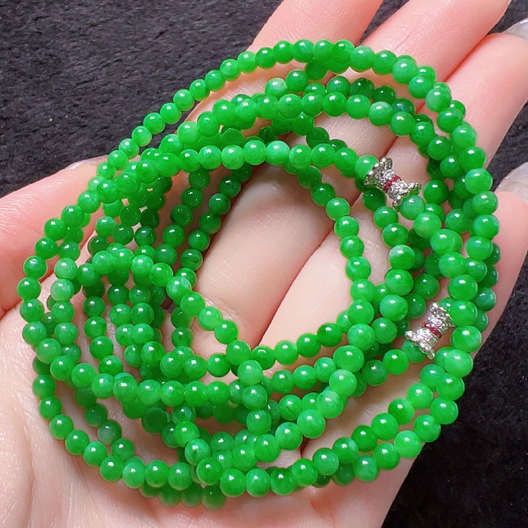 翡翠颈饰18K金镶嵌签收后24小时鉴赏期，过时不退