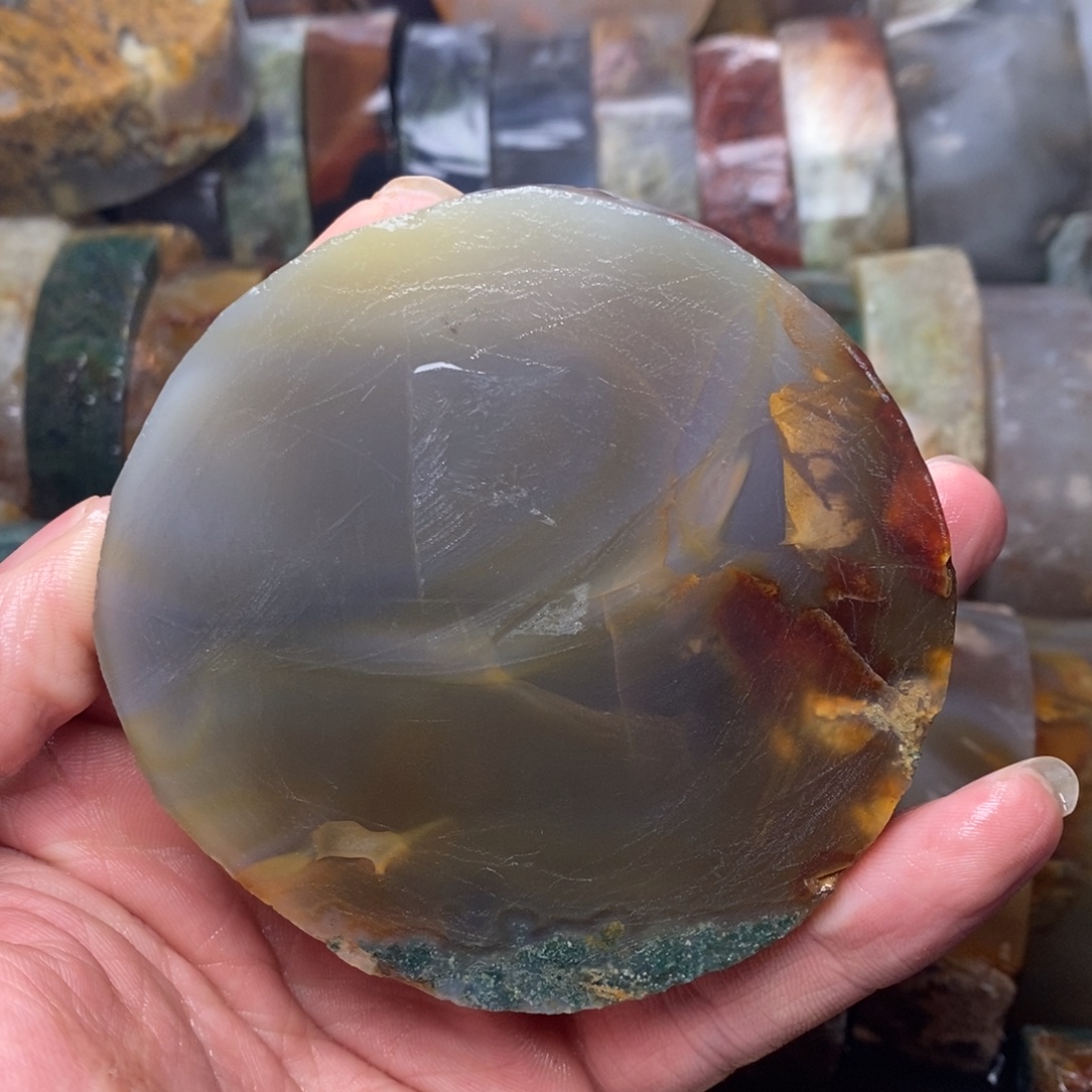 顺***然定制玛瑙天然水草玛瑙手镯定制