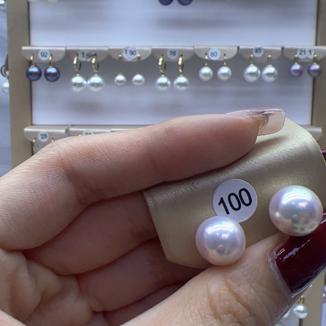 淡水珍珠耳饰18K金镶嵌