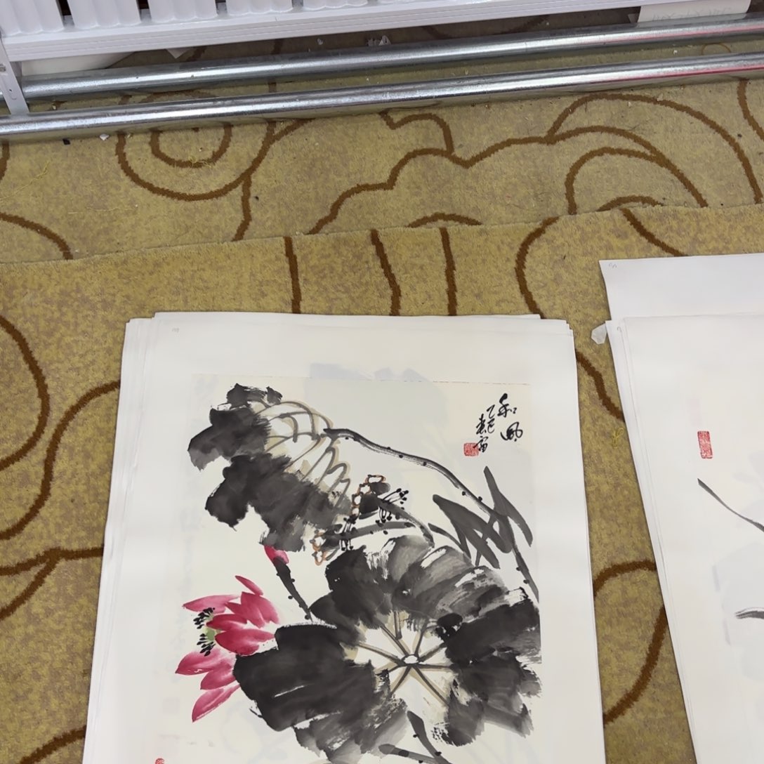 国画闫春雷四尺三开李欣主播